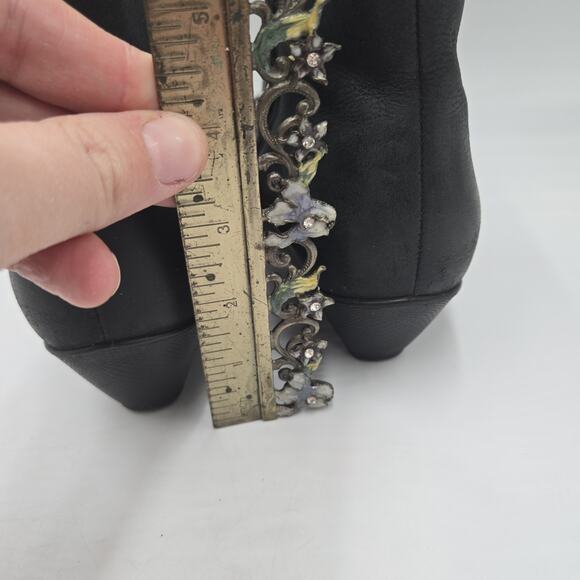 Ecco Women's Size 38 US 7.5 Double Zip Ankle Bootie Black Leather Comfort - Picture 5 of 7